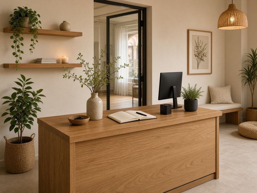 Contact desk at Steadyhive Studio in Plovdiv